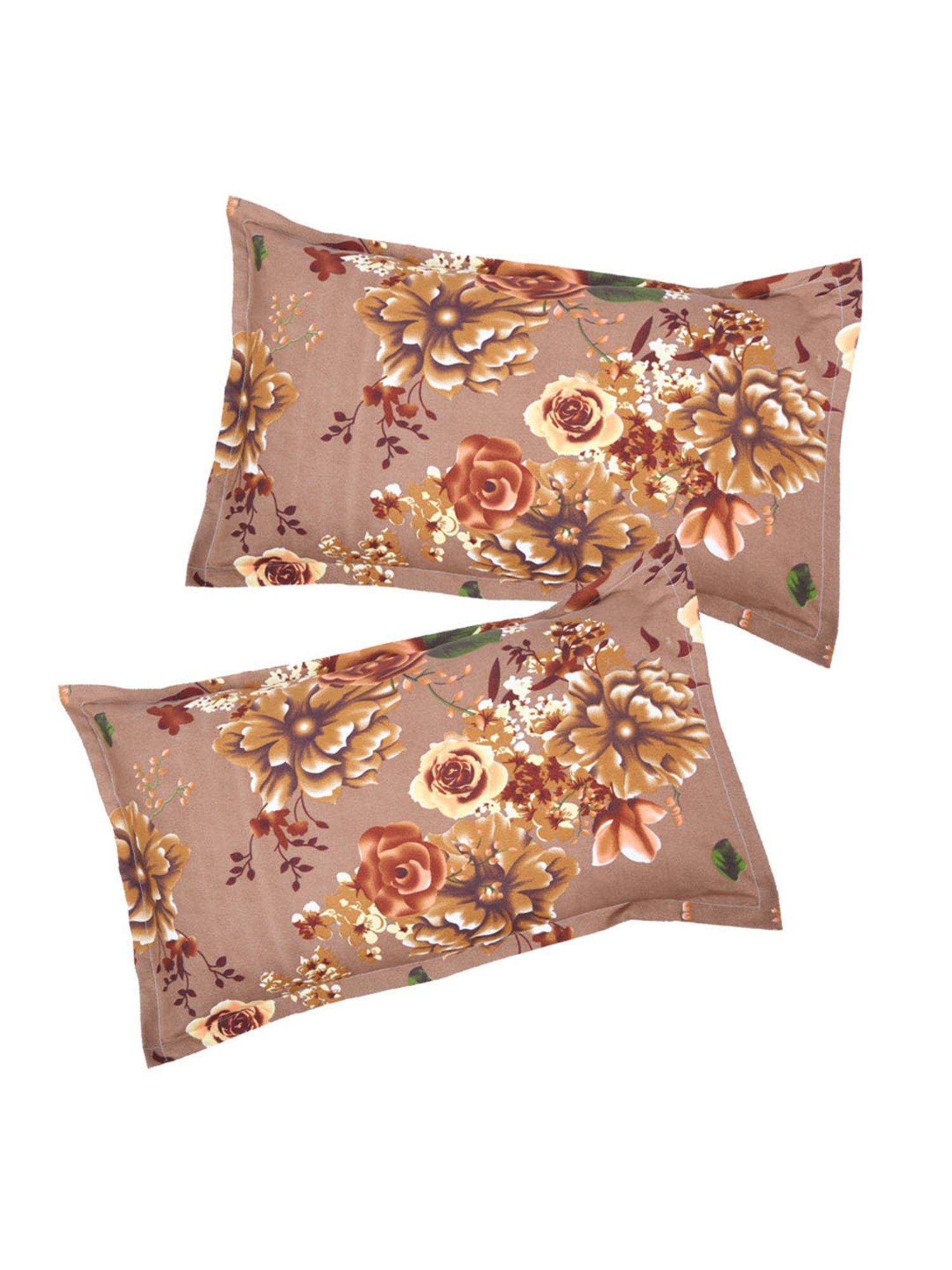 Romee Brown Microfibre Floral Bed Sheets