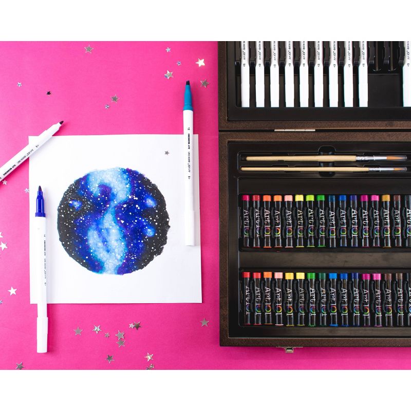 85pc Multimedia Illustration Art Set in Wood Case - Art 101