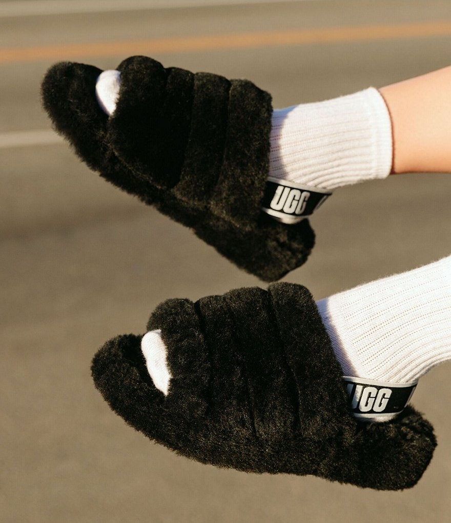 UGG&reg; Logo Fluff Yeah Fur Slides