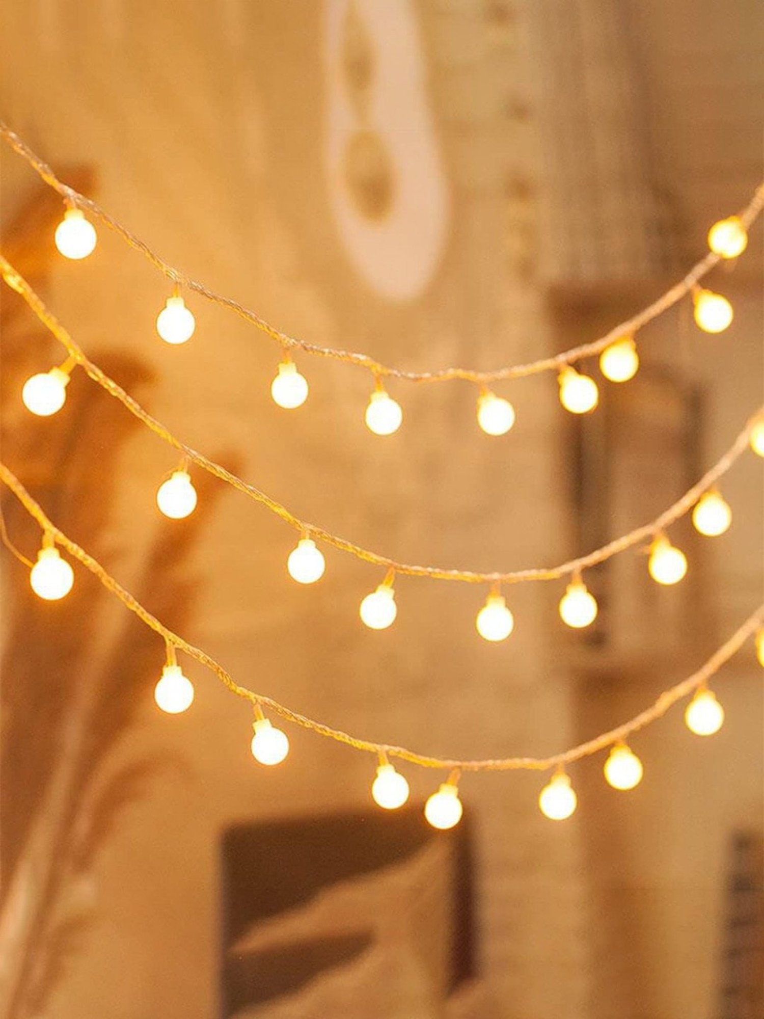 Xergy Globe Milky Ball LED String Fairy Lights Outdoor & Indoor for Home Decoration (Warm White)