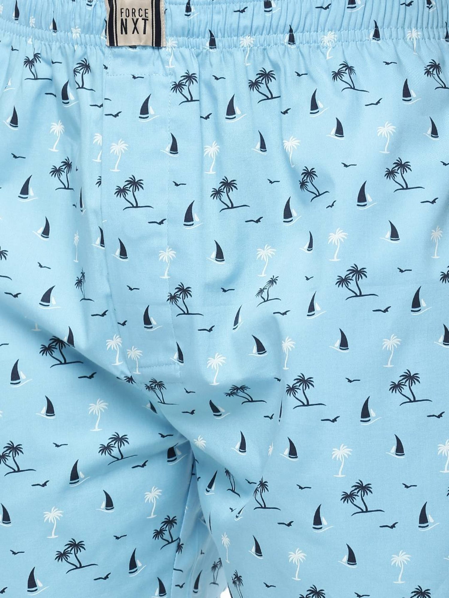 Force NXT Blue Cotton Regular Fit Printed Boxers