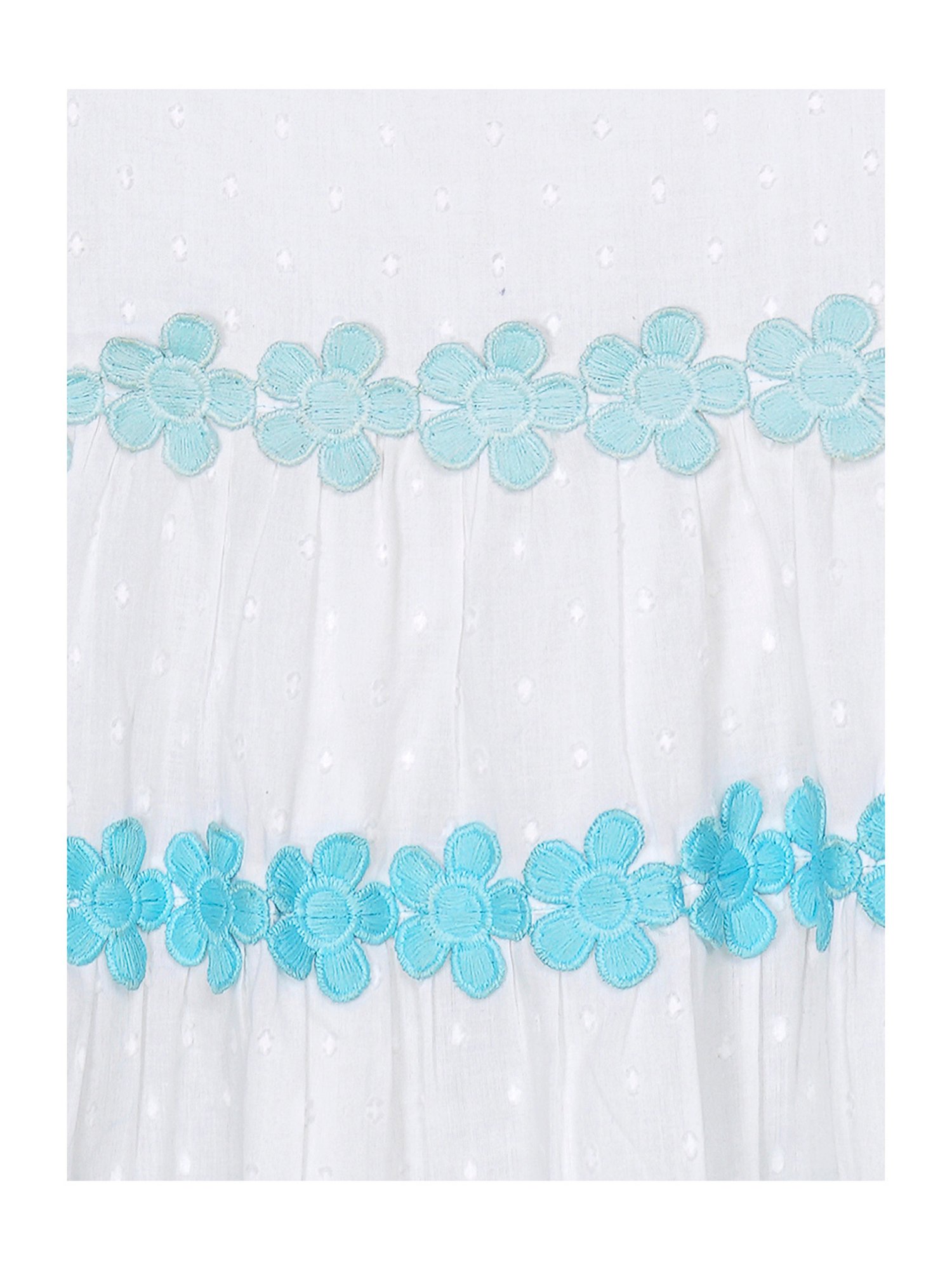 Budding Bees Kids White Embroidered Dress