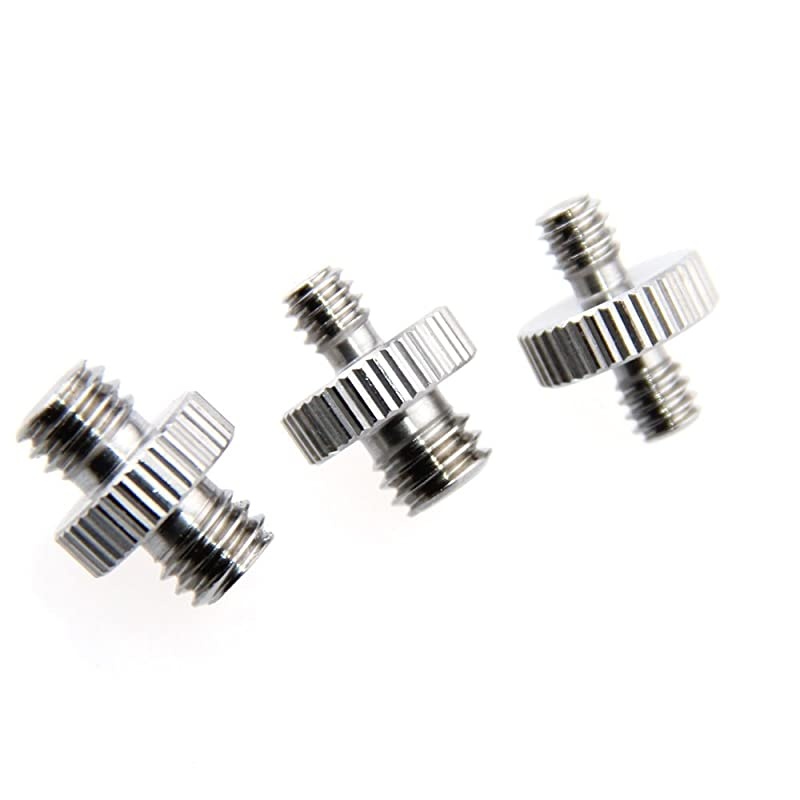 1/4" Male to 1/4" Male & 1/4" Male to 3/8" Male & 3/8" Male to 3/8" Male Thread Screw Adapter for Camera Tripod