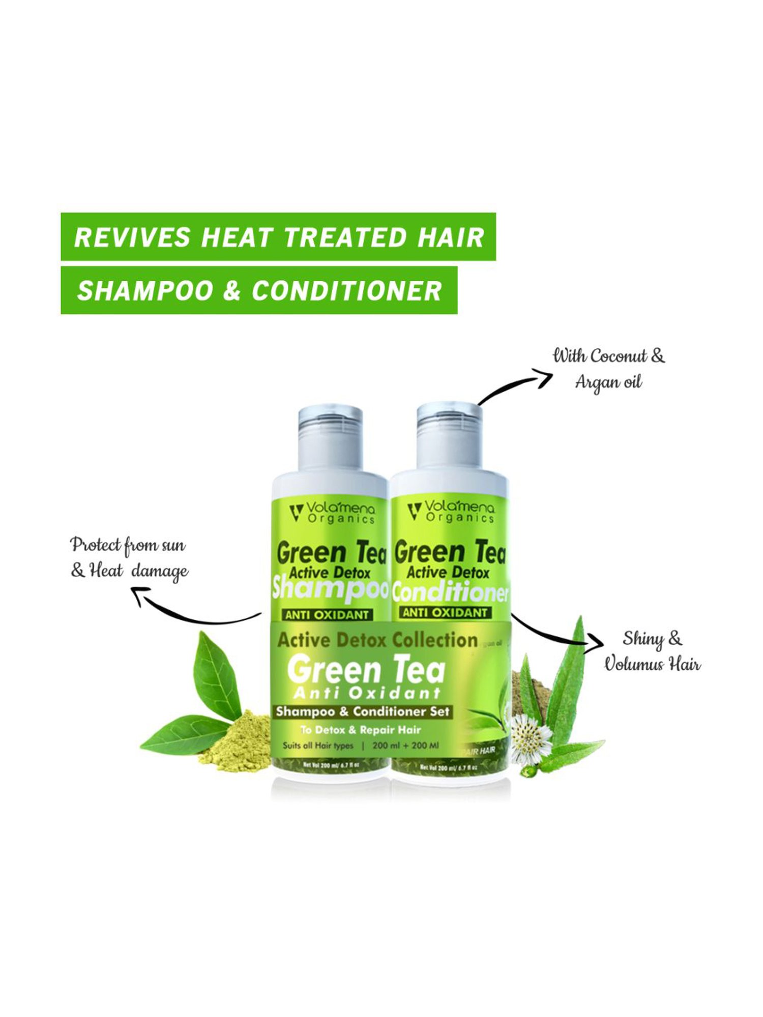 Volamena Green Tea & Bhringraj Combo