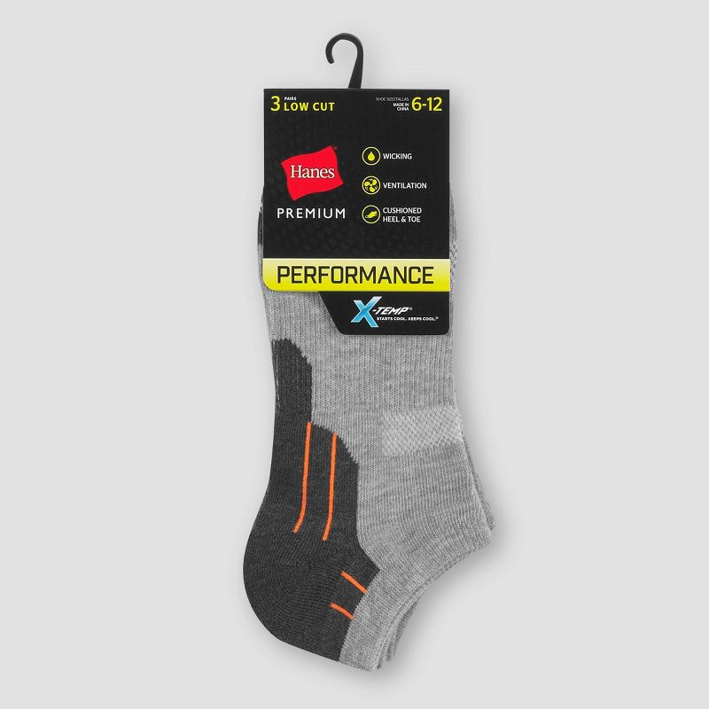 Men's Hanes Premium Performance Low Cut Socks 3pk - Colors May Vary 6-12