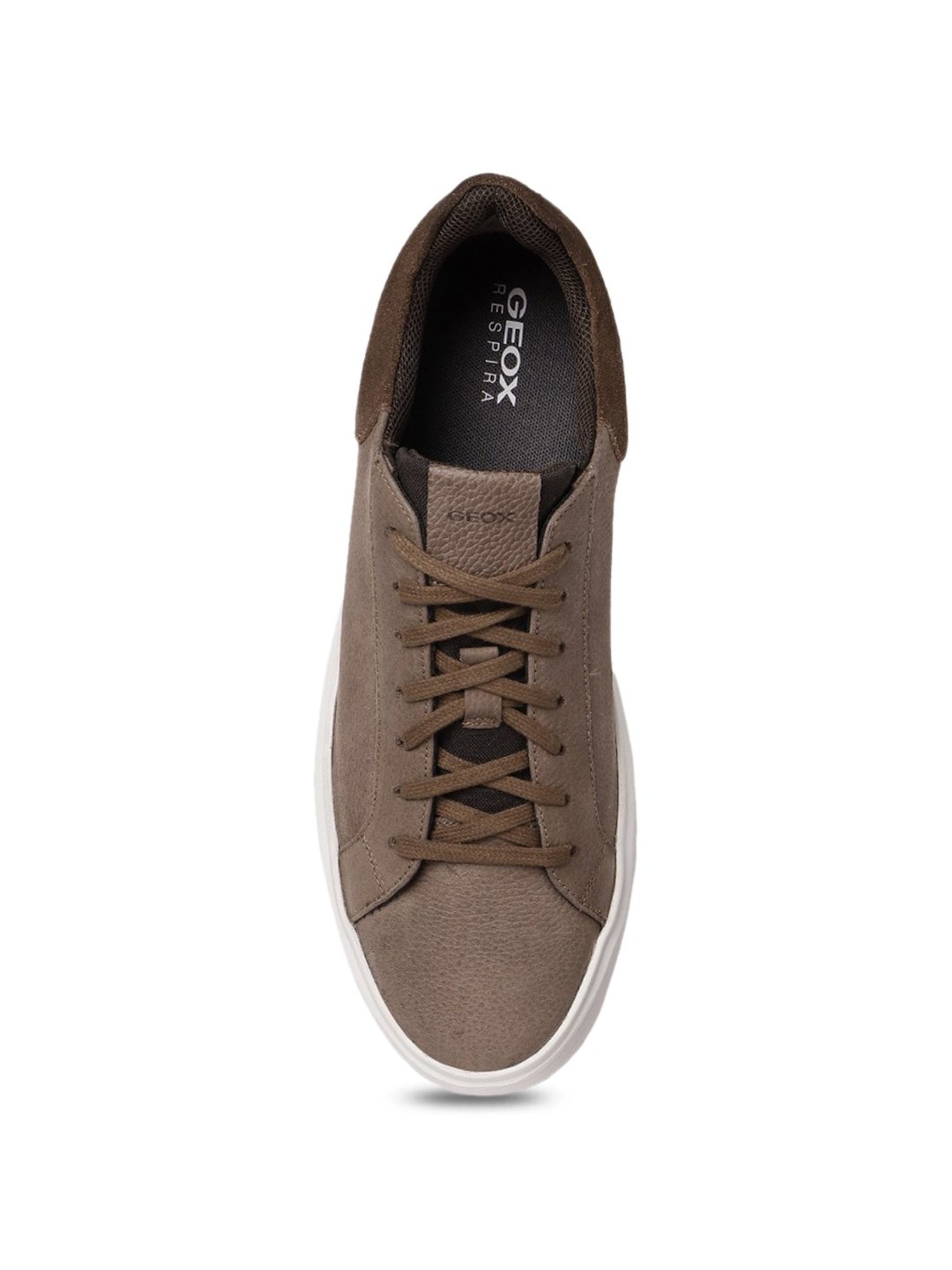 Geox Men's U Deiven Cognac Leather Casual Sneakers