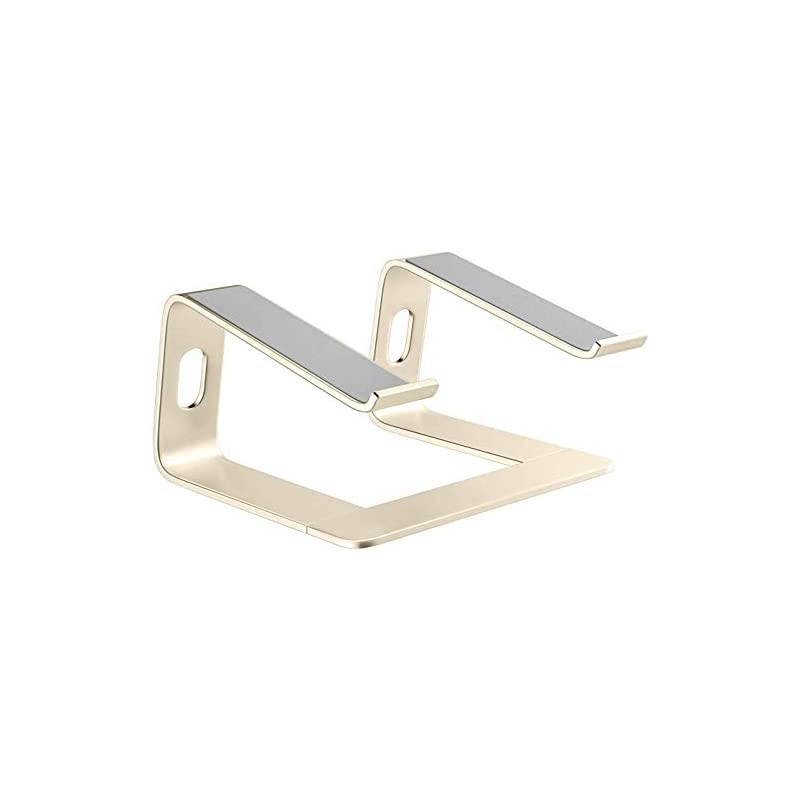 Laptop Stand, Aluminum Computer Riser, Ergonomic Laptops Elevator for Desk, Metal Holder Compatible with 10 to 15.6 Inches Notebook Computer, Rose Gold