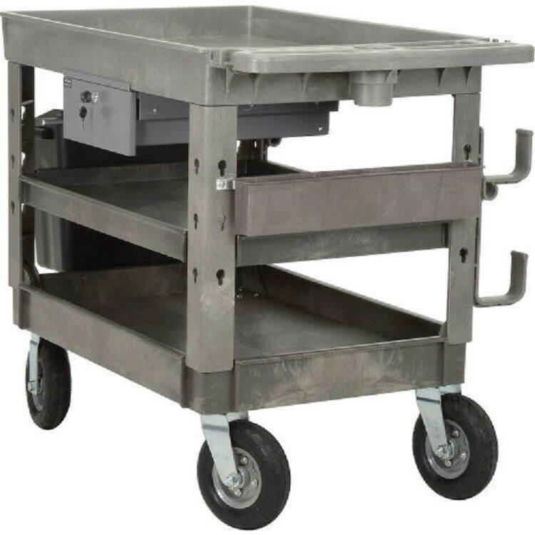 NEW! 3 Tray Shelf Service & Utility Cart, 44&rdquo; x 25-1/2&rdquo;, 8" Pneumatic whls!!