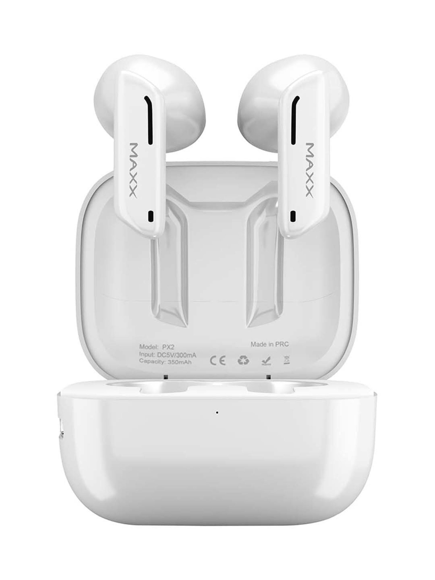 Maxx PX2 Truly Wireless Earbuds with IPX6 Water and Sweat Resistant (White)