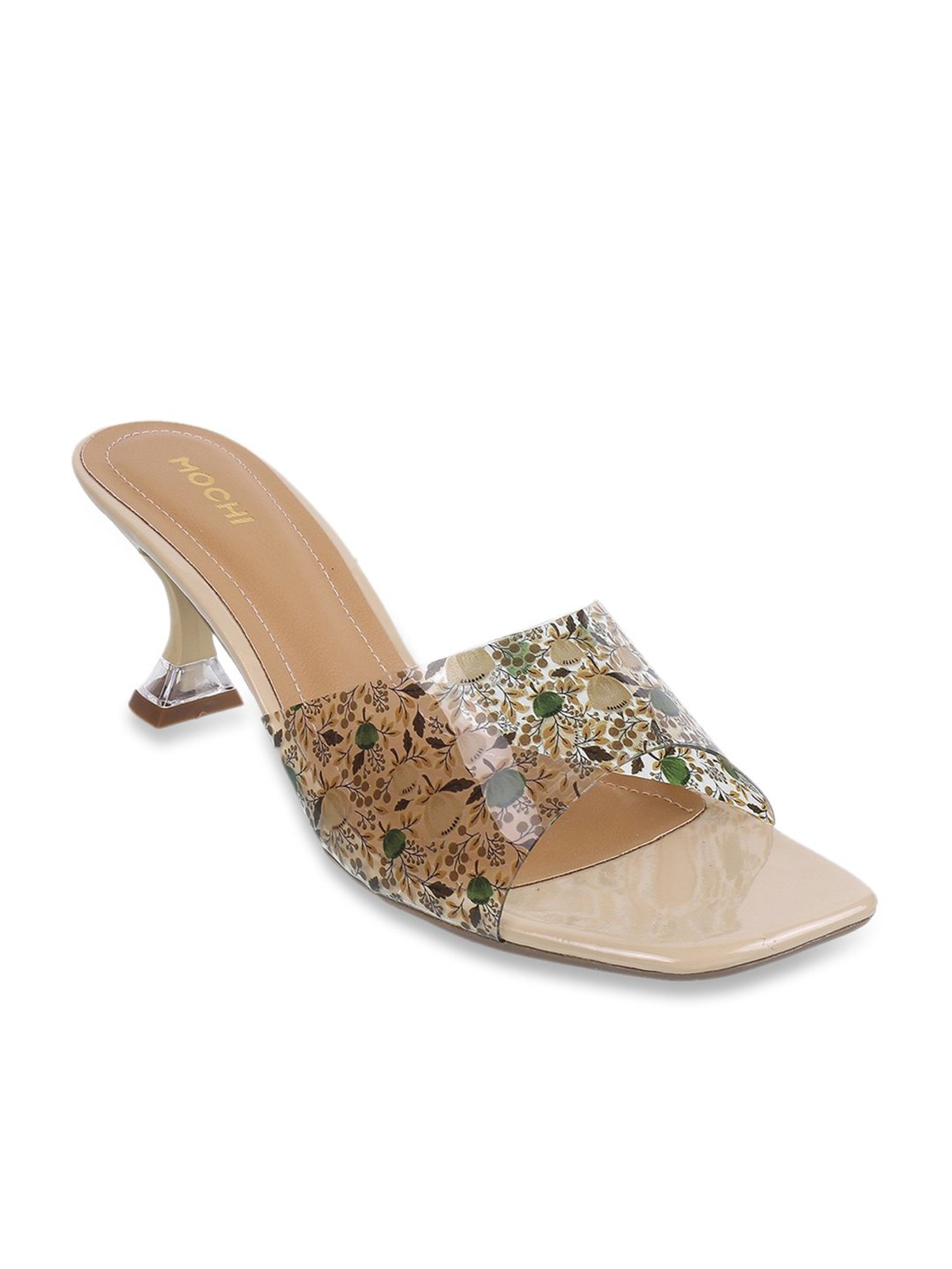 Mochi Women's Beige Casual Stilettos