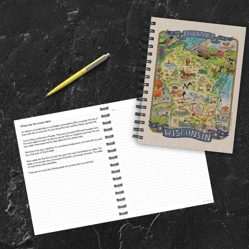 Wisconsin State Map Lined Journal 7.25" x 9.25"