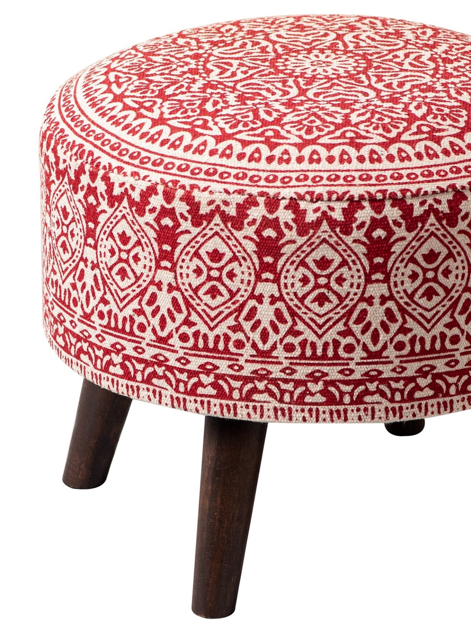 Chumbak French Sahara Solid Mustard Yellow Wood Ottoman