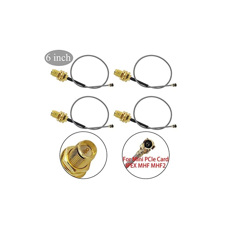 to SMA Mini PCI to RPSMA Female Ipex Connector Pigtail WiFi Antenna Extension Cable 6 inches 4 Pcs
