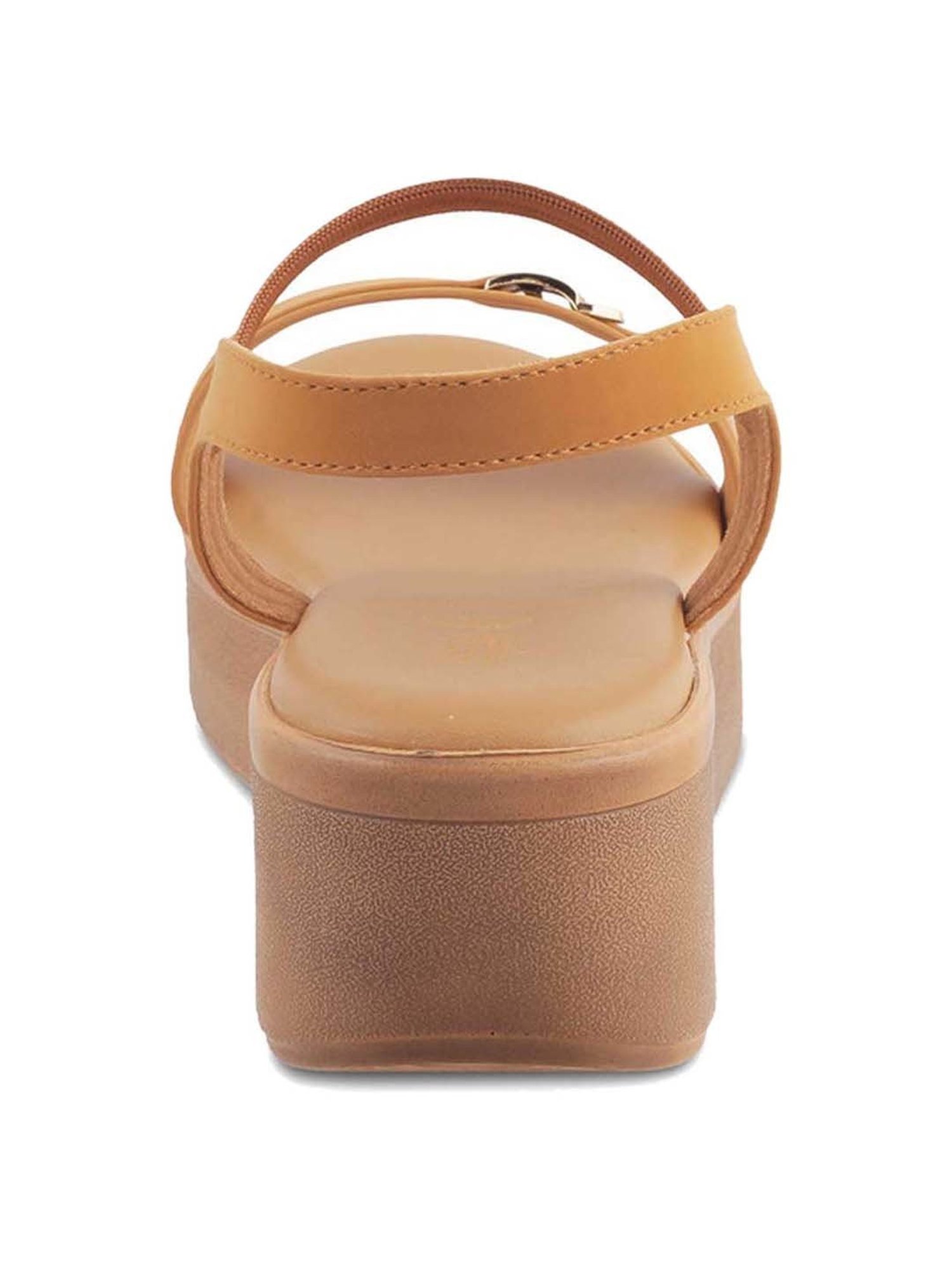 Tresmode Women's Beige Ankle Strap Wedges