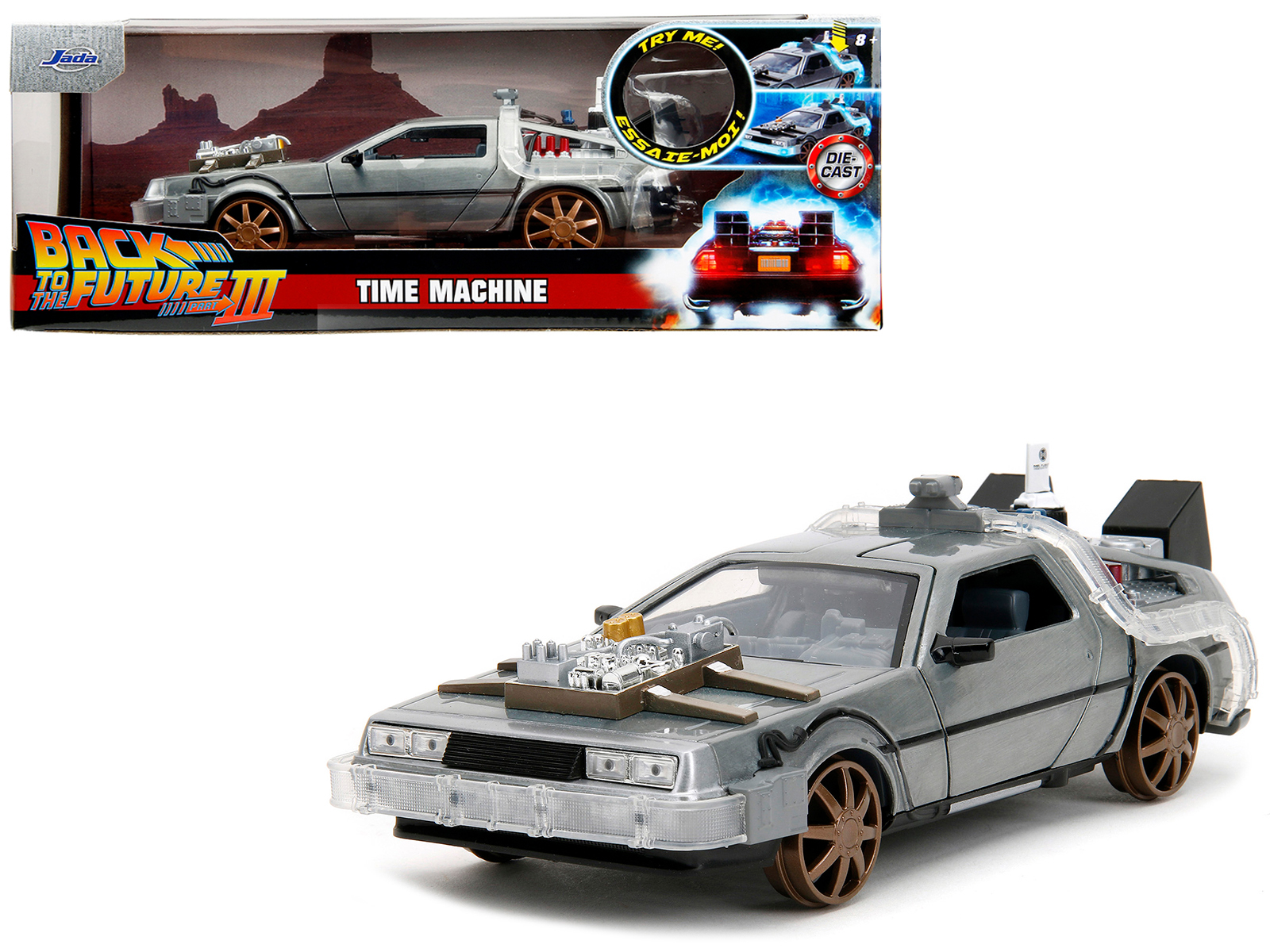 DMC DeLorean Time Machine with Doc Brown Figure "Back to the Future" (1985) Movie Diecast Model Car by Corgi
