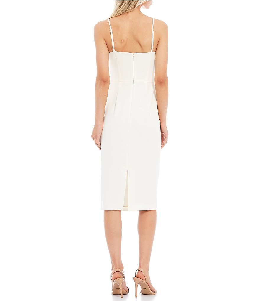 Laundry by Shelli Segal Ruffle Front Stretch Crepe Faux Wrap Dress