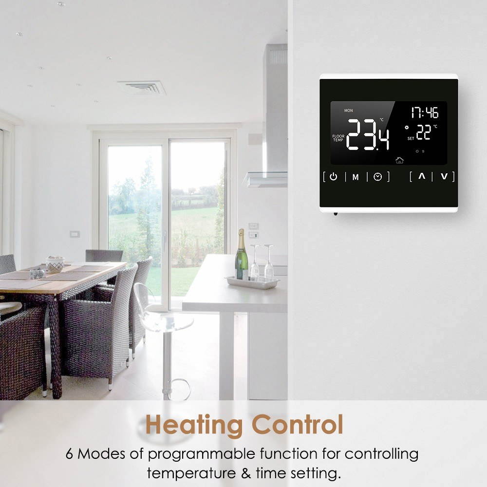 Smart LCD Touchscreen Thermostat for Home Programmable Electric Floor Heating System Thermoregulator AC 85-250V Temperature Controller