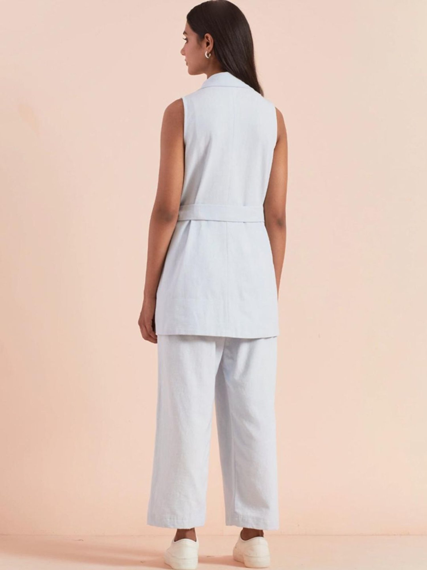 Priya Chaudhary Light Blue Yasha Twill Cotton Pant