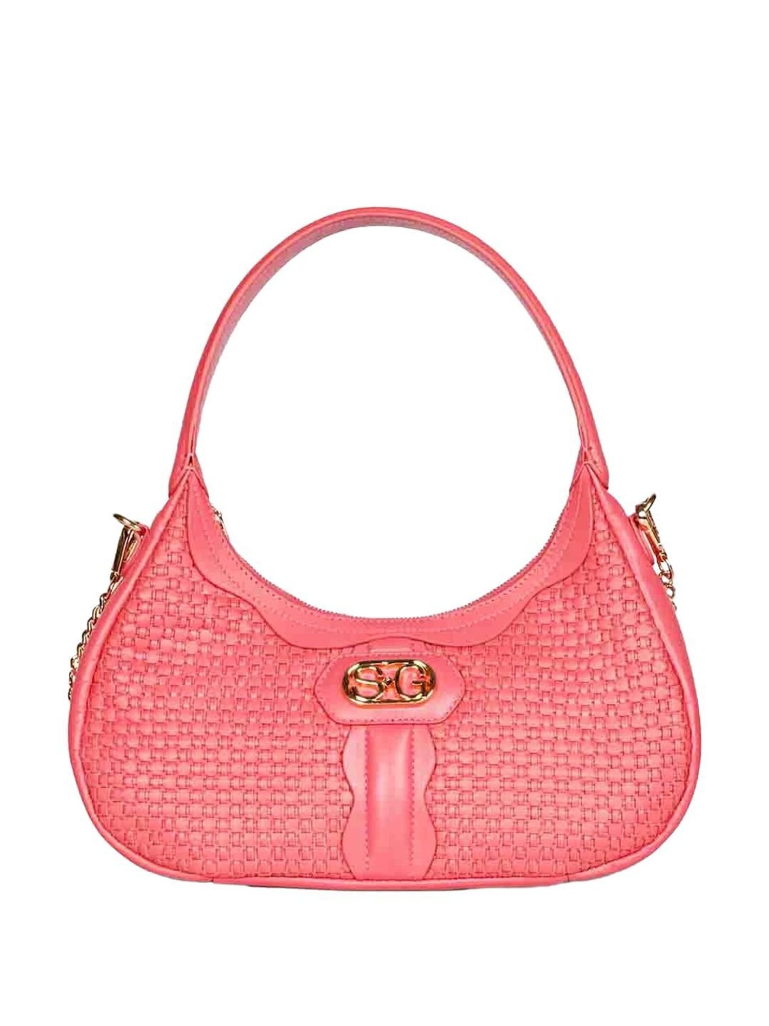 Saint G Pink Textured Medium Handbag