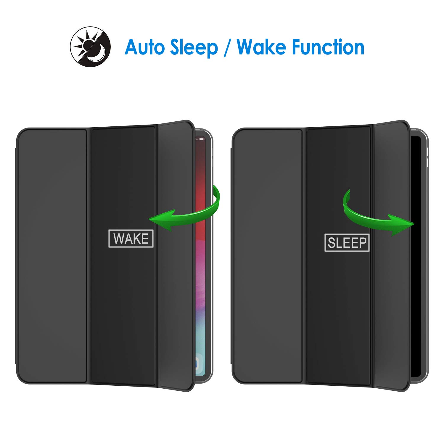 JETech Magnetic Case for Apple iPad Pro 12.9 Inch 2018 Model (NOT for 2020 Model), Support Apple Pencil 2nd Generation Charging, Magnetic Attachment, Cover with Auto Wake/Sleep