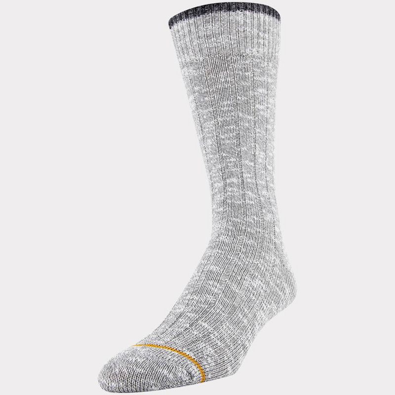 Signature Gold by GOLDTOE Men's Native Nomad Crew Slub Socks 2pk - Gray/Black 6-12.5