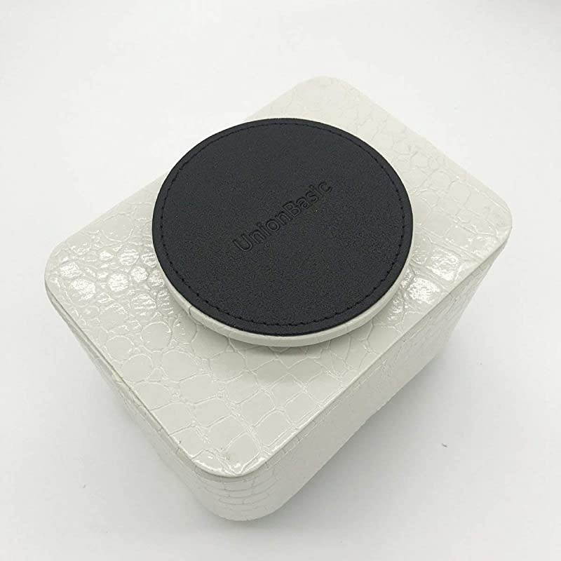 PU Leather Crocodile Pattern 360 Degrees Rotatable Remote ControlController Organizer Spinning TV GuideMailMedia Desktop Organizer Caddy Holder Crocodile White