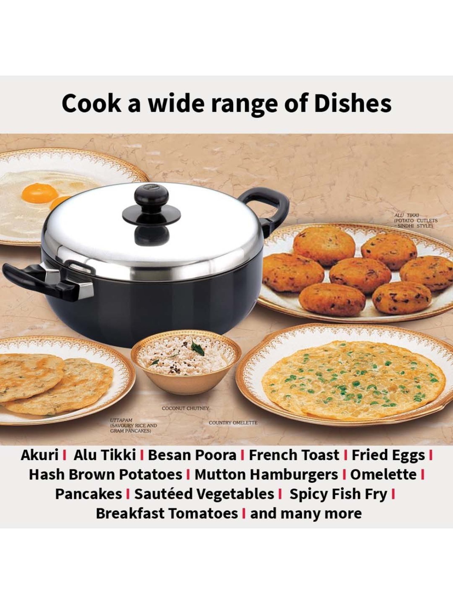 Hawkins Black & Silver Hard Anodised 22.7 cm Non-Stick Multipurpose Pan With Lid (3 L) - Set of 1