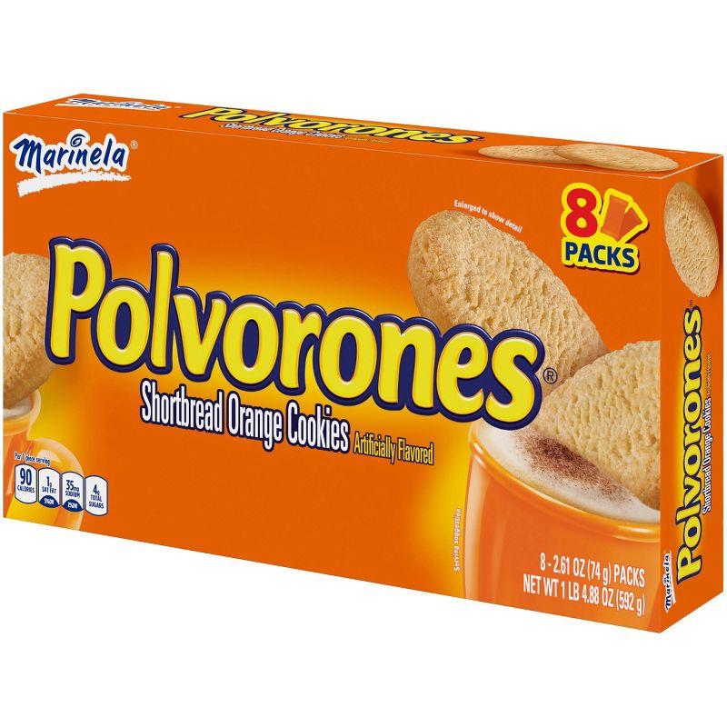 Marinela Polvorones Shortbread Orange Cookies - 8pk/2.61oz