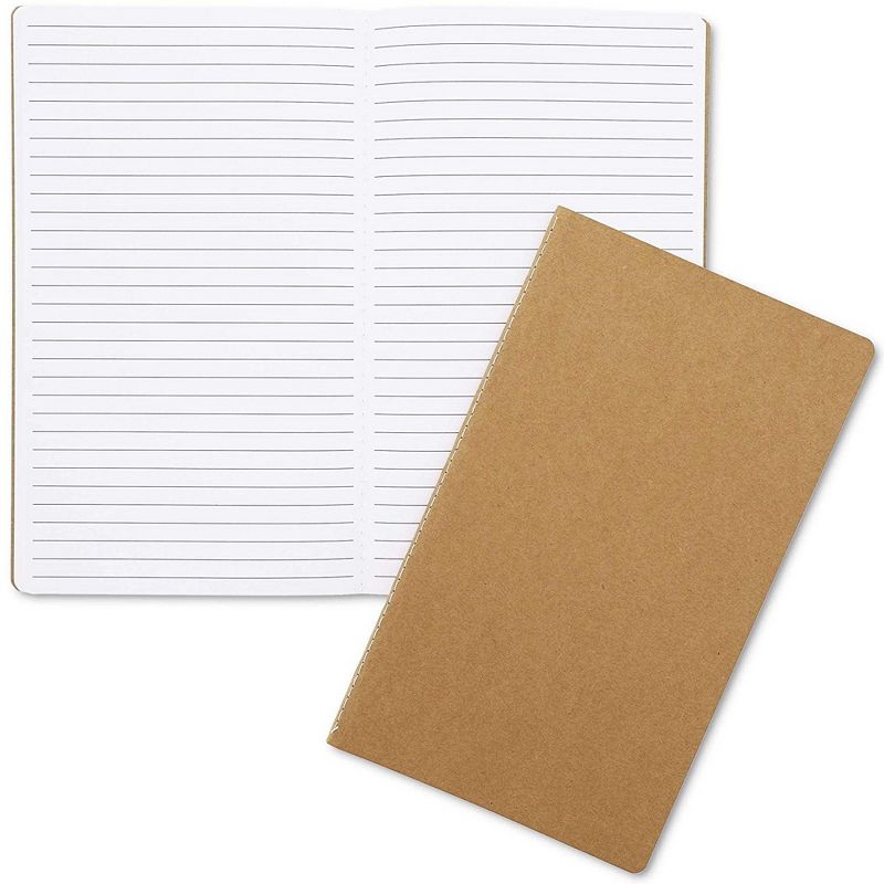 Paper Junkie 6-Pack Brown Kraft Lined Journal Notebook (9.75 x 5.75 in, 80 Pages)