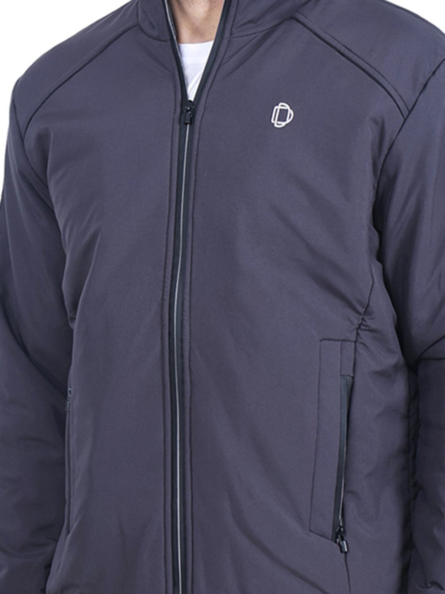 Dollar Slate Grey Regular Fit High Neck Jacket