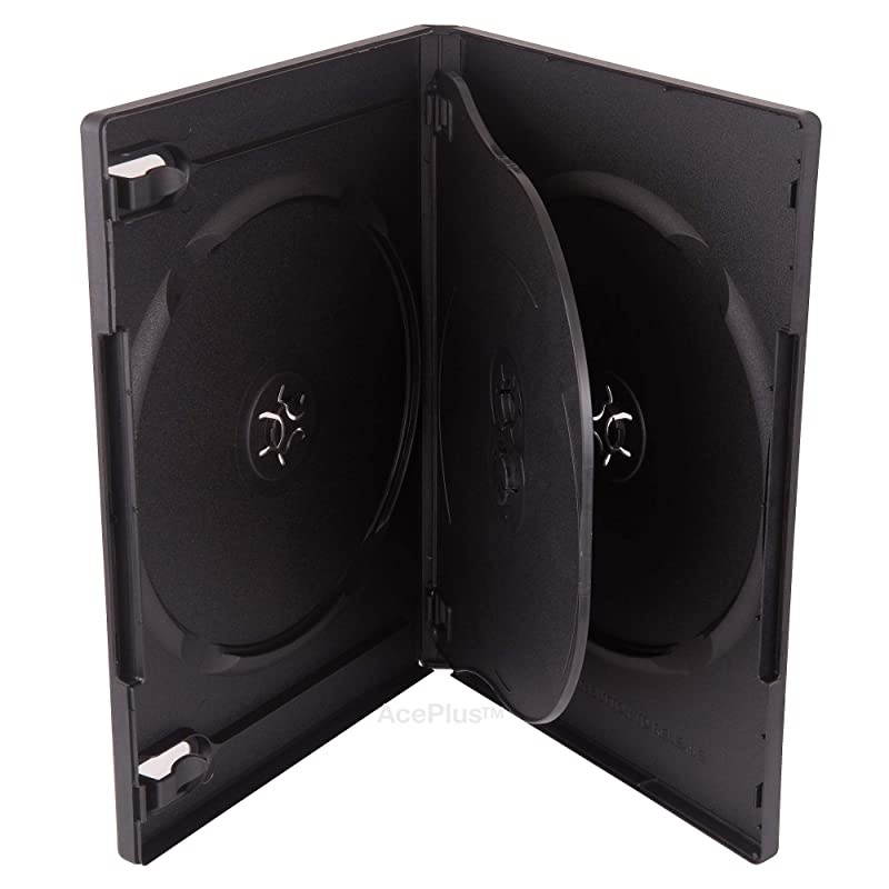 10 pieces DVD Case Quad for 4 Discs Black with Inner Trays and Book Clips