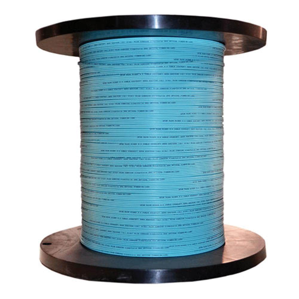 12 Fiber Indoor Distribution Fiber Optic Cable, Multimode, 50/125, OM3, 10 Gbit, Aqua, Riser Rated, Spool, 1000 foot