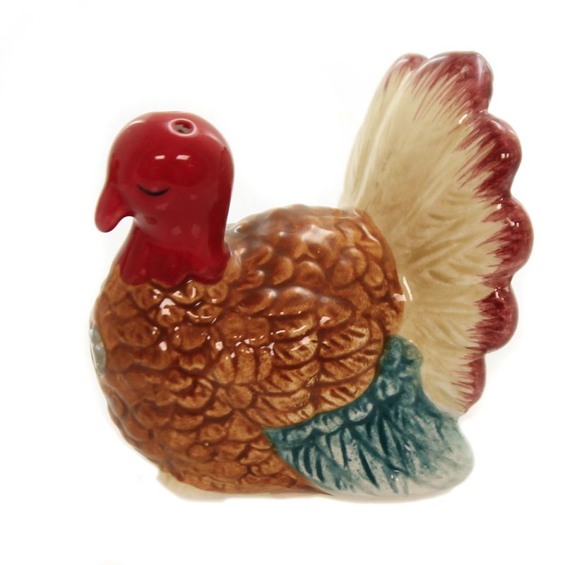 Tabletop 2.25" Kissing Thanksgiving Turkey S/2 Salt Pepper Shaker Magnetic Pacific Trading  -  Salt And Pepper Shaker Sets