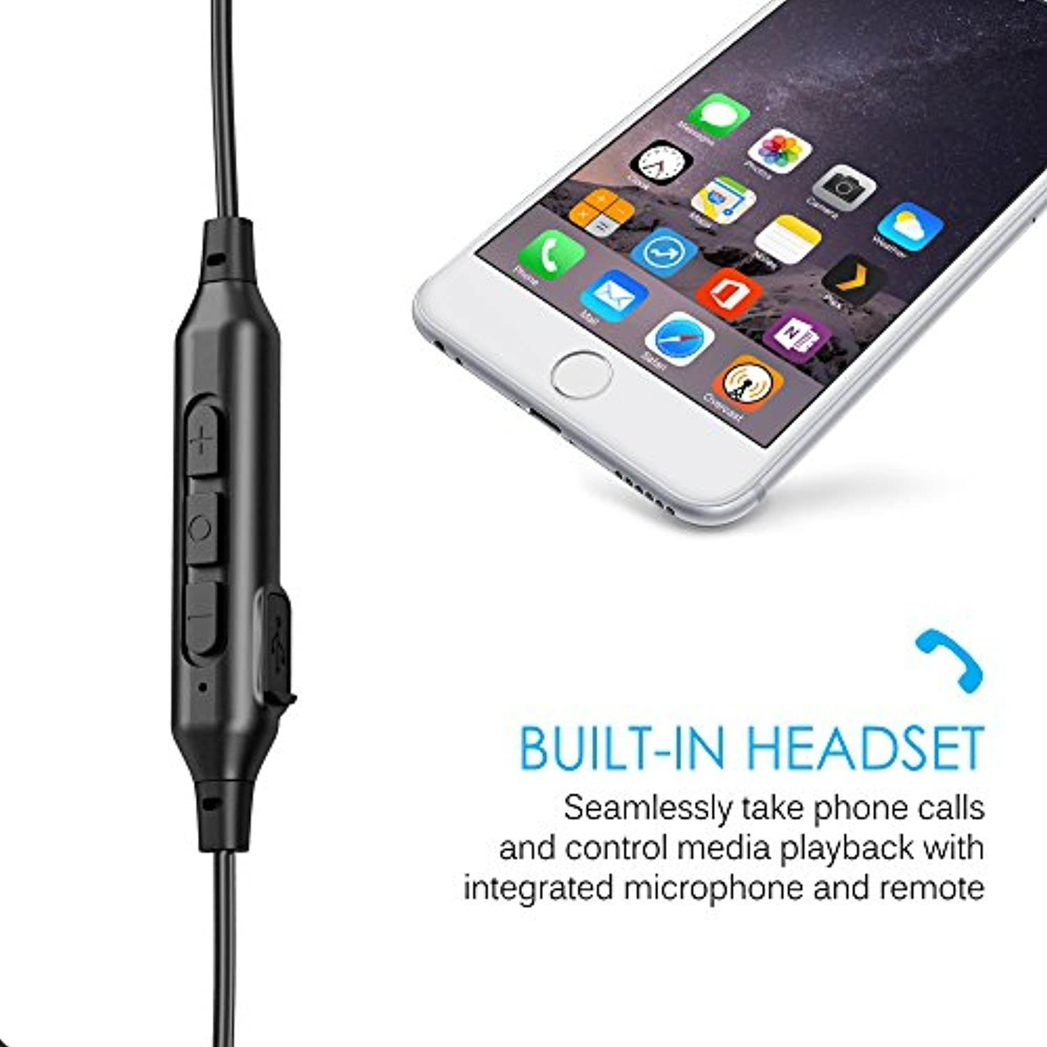 MEE audio BTX1 Bluetooth wireless universal MMCX adapter cable with Qualcomm aptX technology, microphone, and remote (Black) (BTA-BTX1-BK)