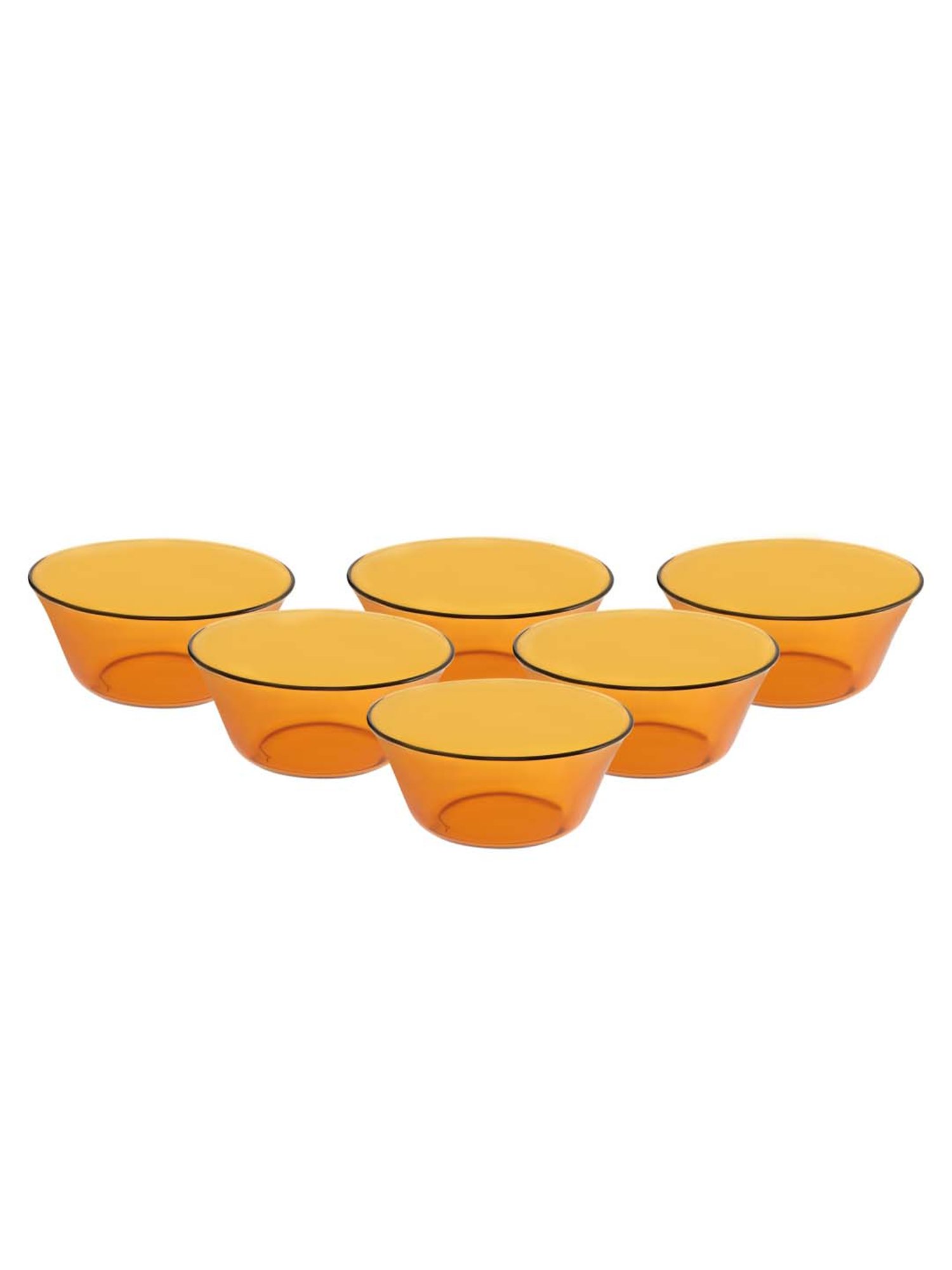Duralex 'Lys' Orange Glass 17 cm Table Serving Bowl (0.91 L) - Set of 6