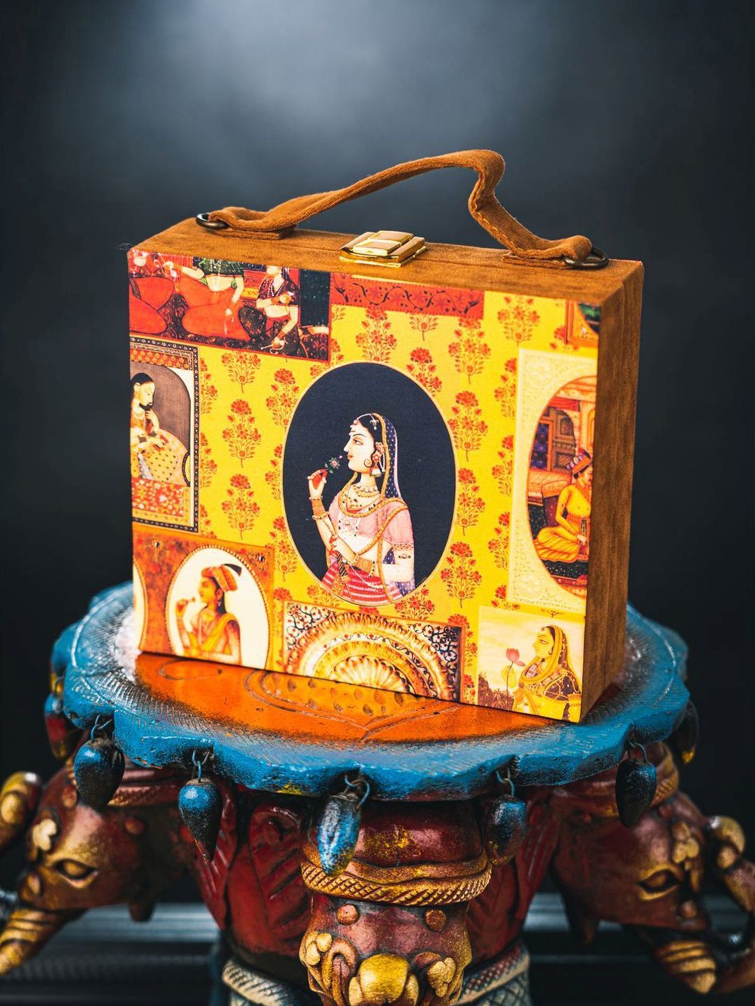 NR by Nidhi Rathi Yellow Fabric Clutch