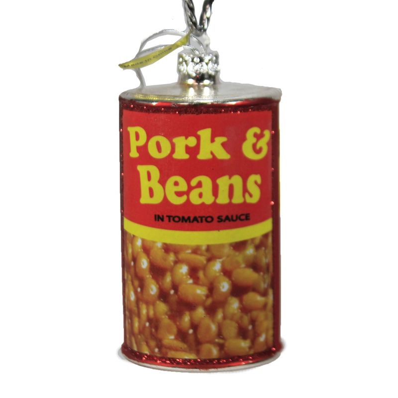 Holiday Ornament 3.75" Can Of Pork & Beans Ornament Dinner Van Camps  -  Tree Ornaments