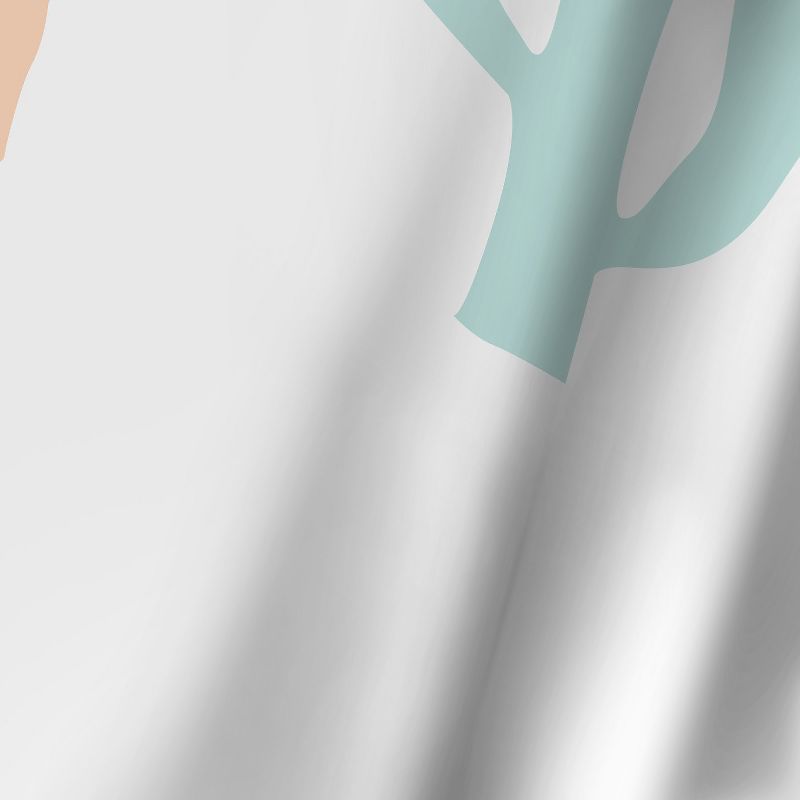 Americanflat Mint Peach Cactus by Jetty Home 71" x 74" Shower Curtain