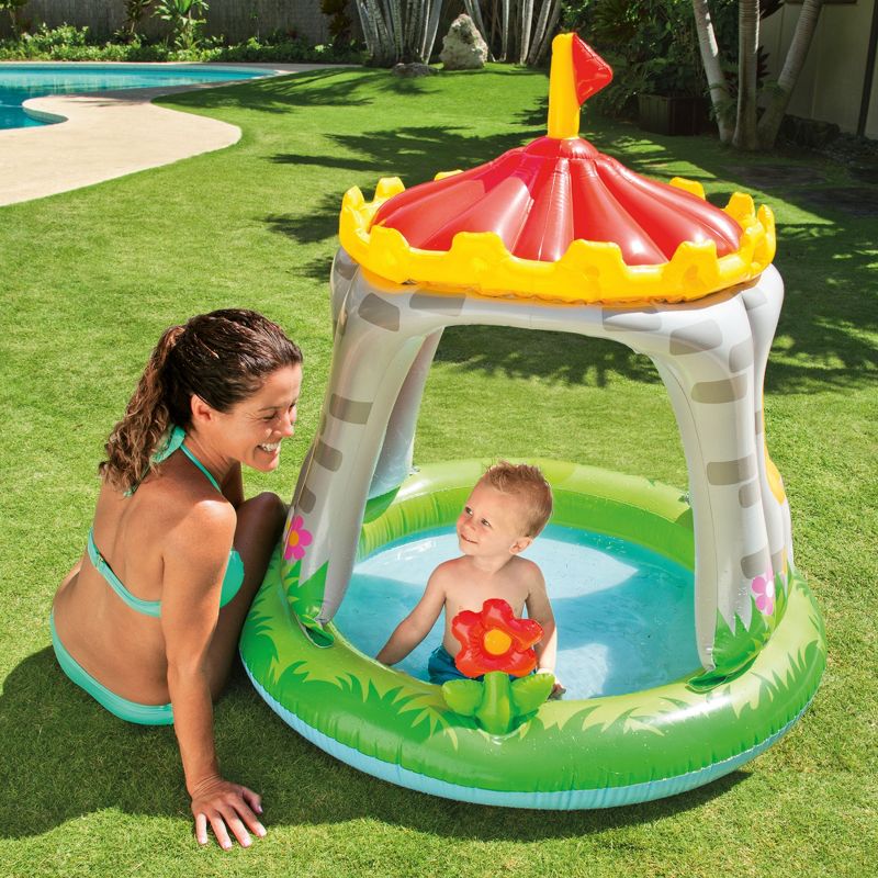 Intex 57122EP 4ft x 48in Inflatable Royal Castle Baby Pool for Kids Age 1-3