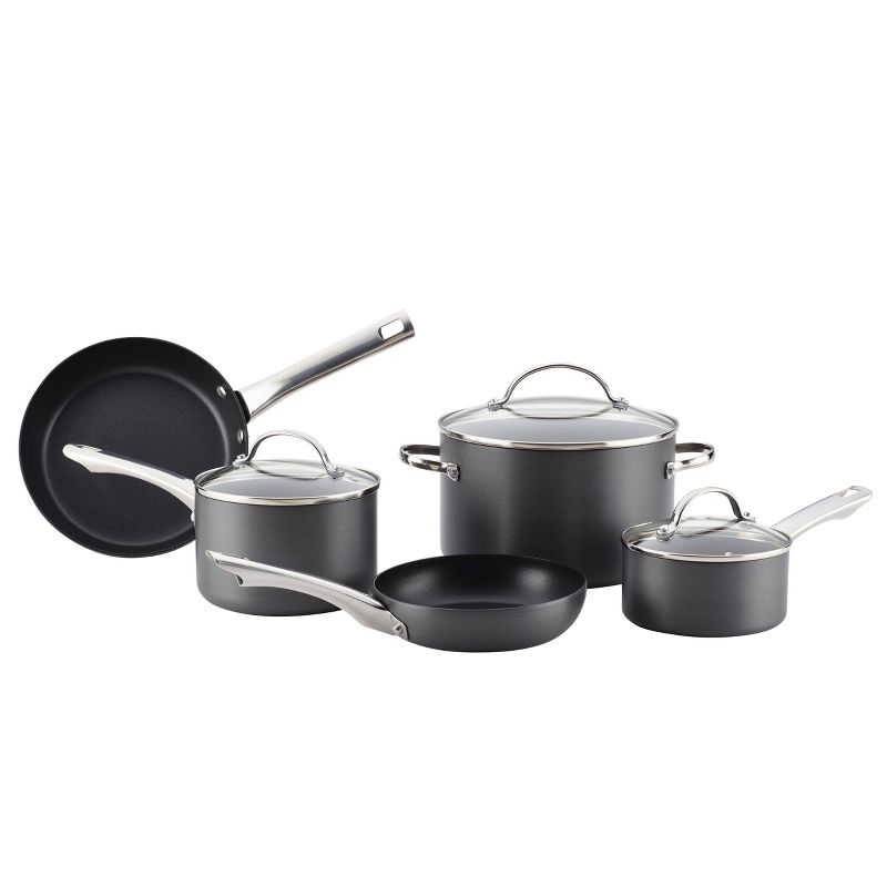Farberware 10pc Hard Anodized Nonstick Cookware Set Gray