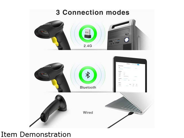 Barcode Scanner, Inateck QR Code Scanner, 2D, Wireless, Bluetooth, Read Screen, BCST-50 Black