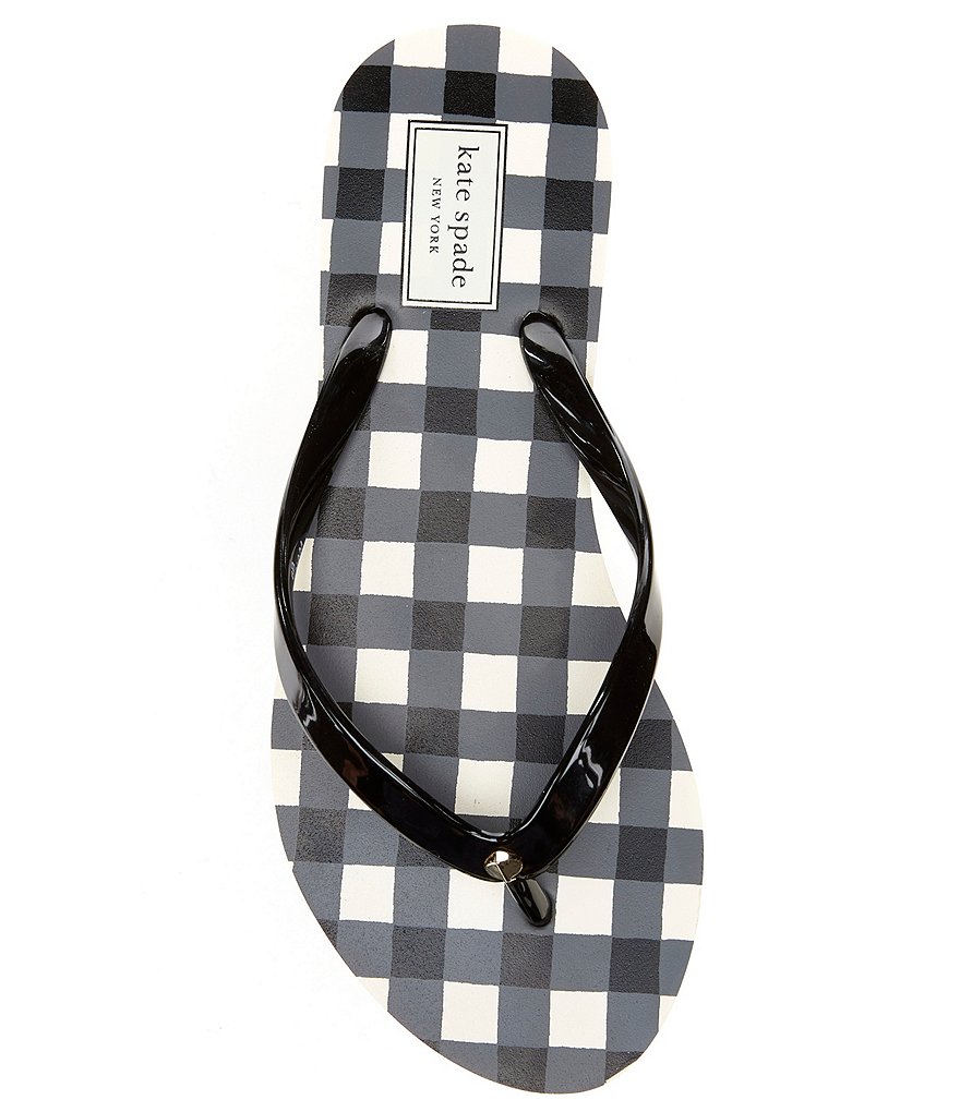 kate spade new york Fiji Gingham Print Flip Flops