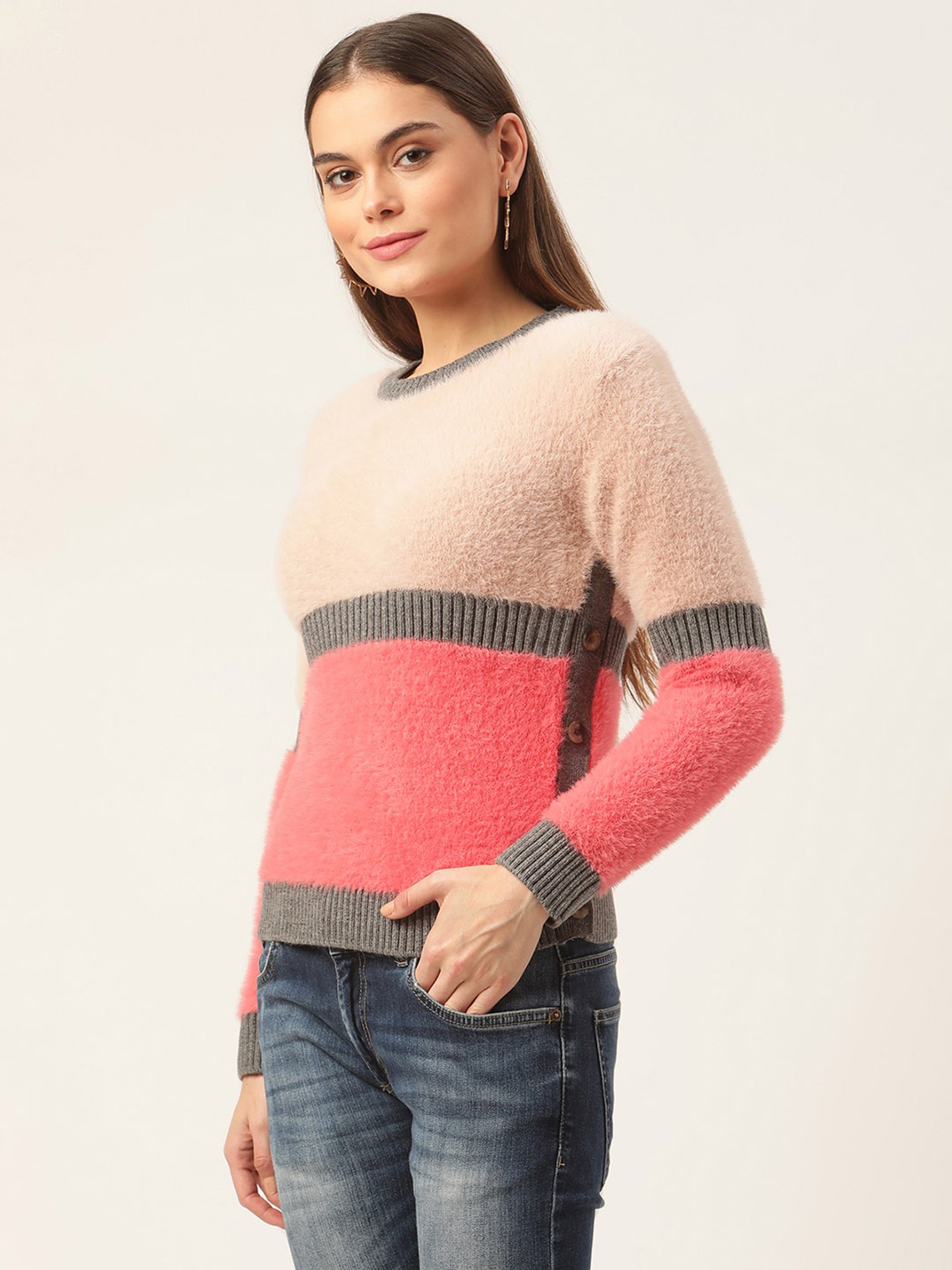 Elle Multicolor Round Neck Sweater