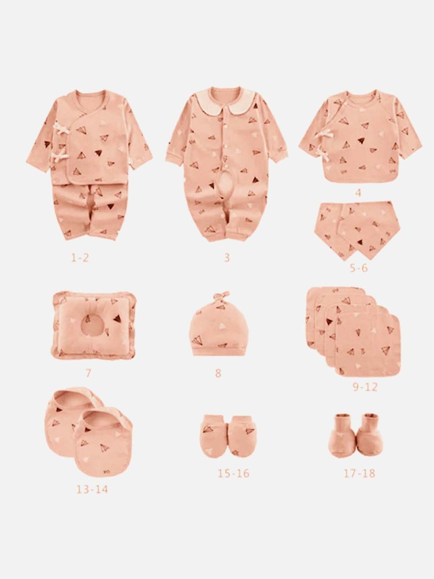 Little Surprise Box Kids Peach Cotton Printed Full Sleeves Gift Set