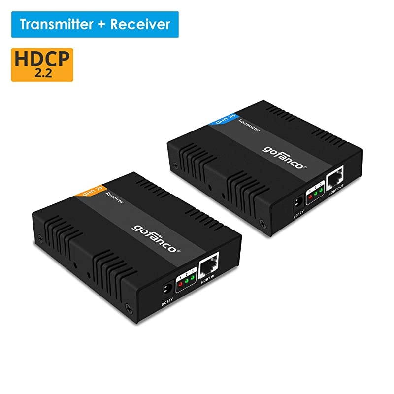 HDBaseT HDMI Extender 4K 60Hz (4:2:0 8-bit) Over CAT5e/CAT6/CAT7 Cable with Bi-Directional IR, PoC - Up to 70 Meters (230 feet) @ 1080p 60Hz 40 Meters (130 feet) @ UHD, HDCP 2.2 (HDbaseT-Ext)