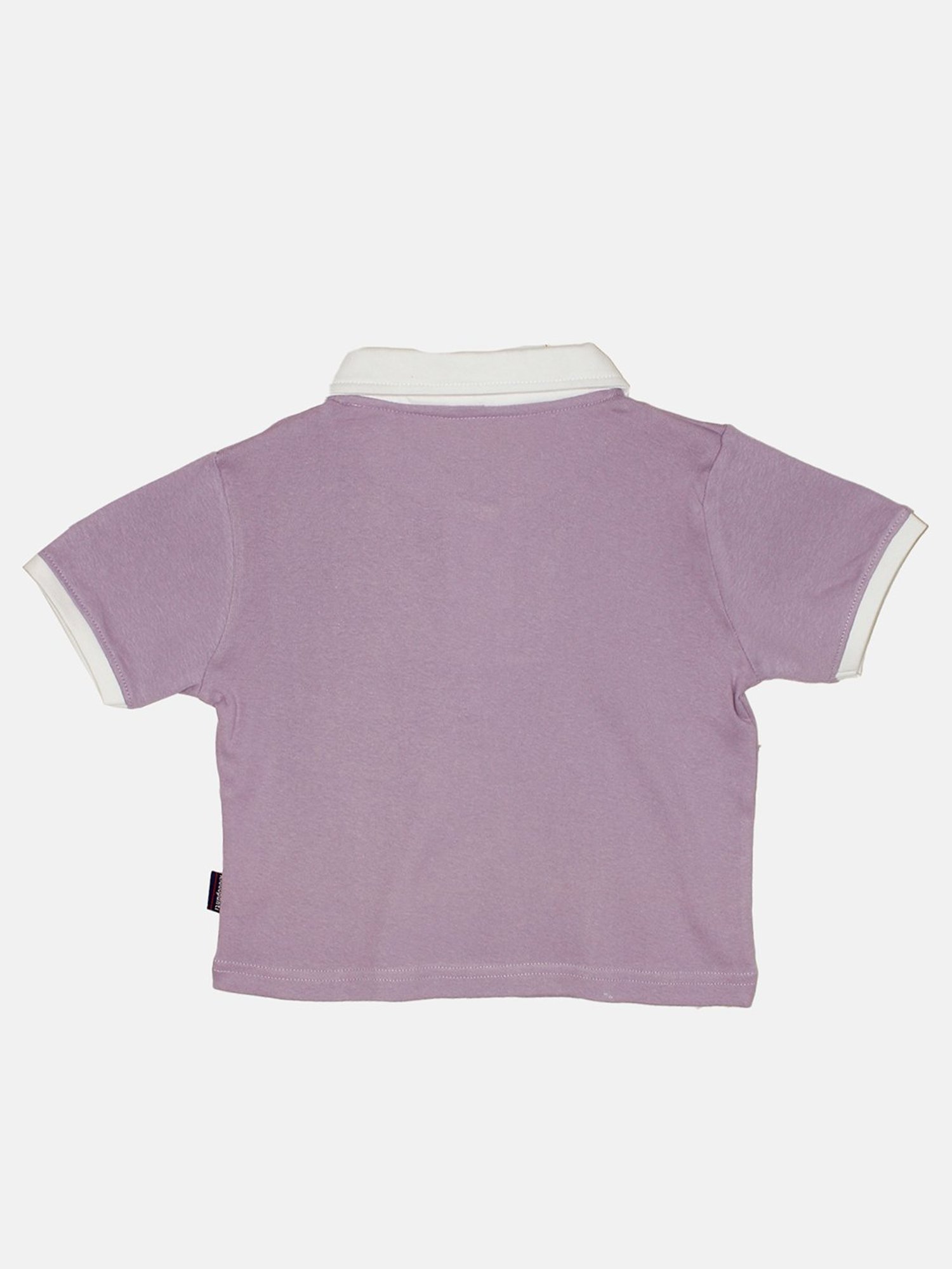 Kiddopanti Kids Lilac Solid Crop Polo T-Shirt