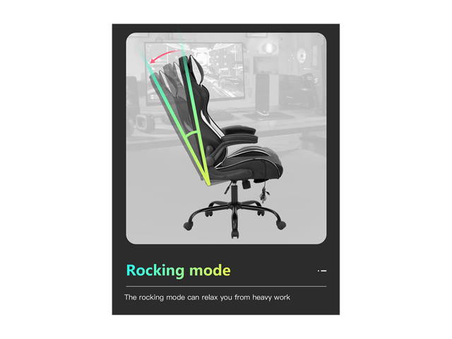 Gaming Chair Massage Office Chair PC Computer Chair with Lumbar Support Headrest Flip up Armrest Task Rolling Swivel Ergonomic Adjustable E-Sports Desk Racing Chair for Men Adults(White)