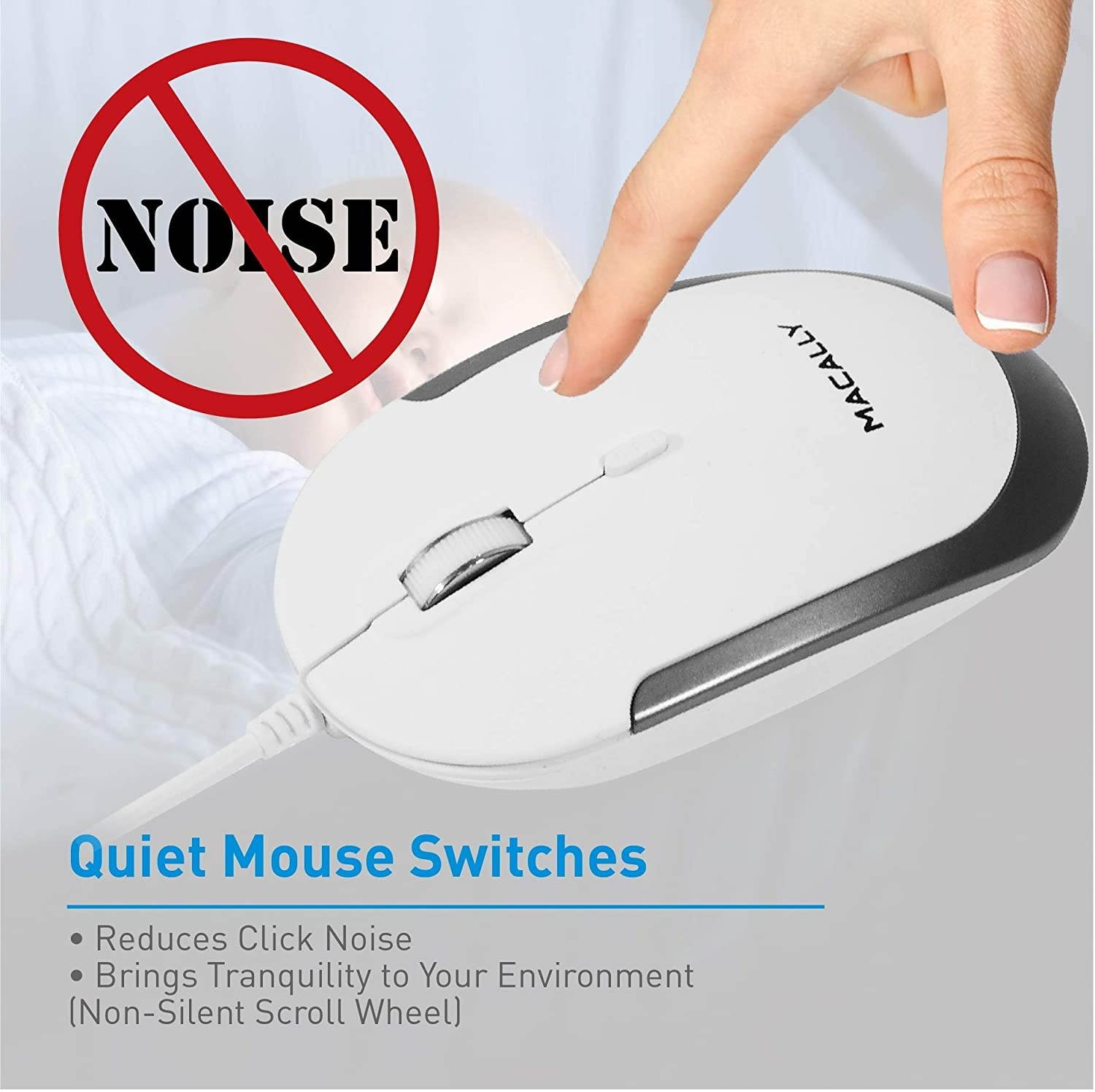 Macally Wired Mac Keyboard and a Silent Mouse with Adjustable DPI, Upgrade Your Workspace