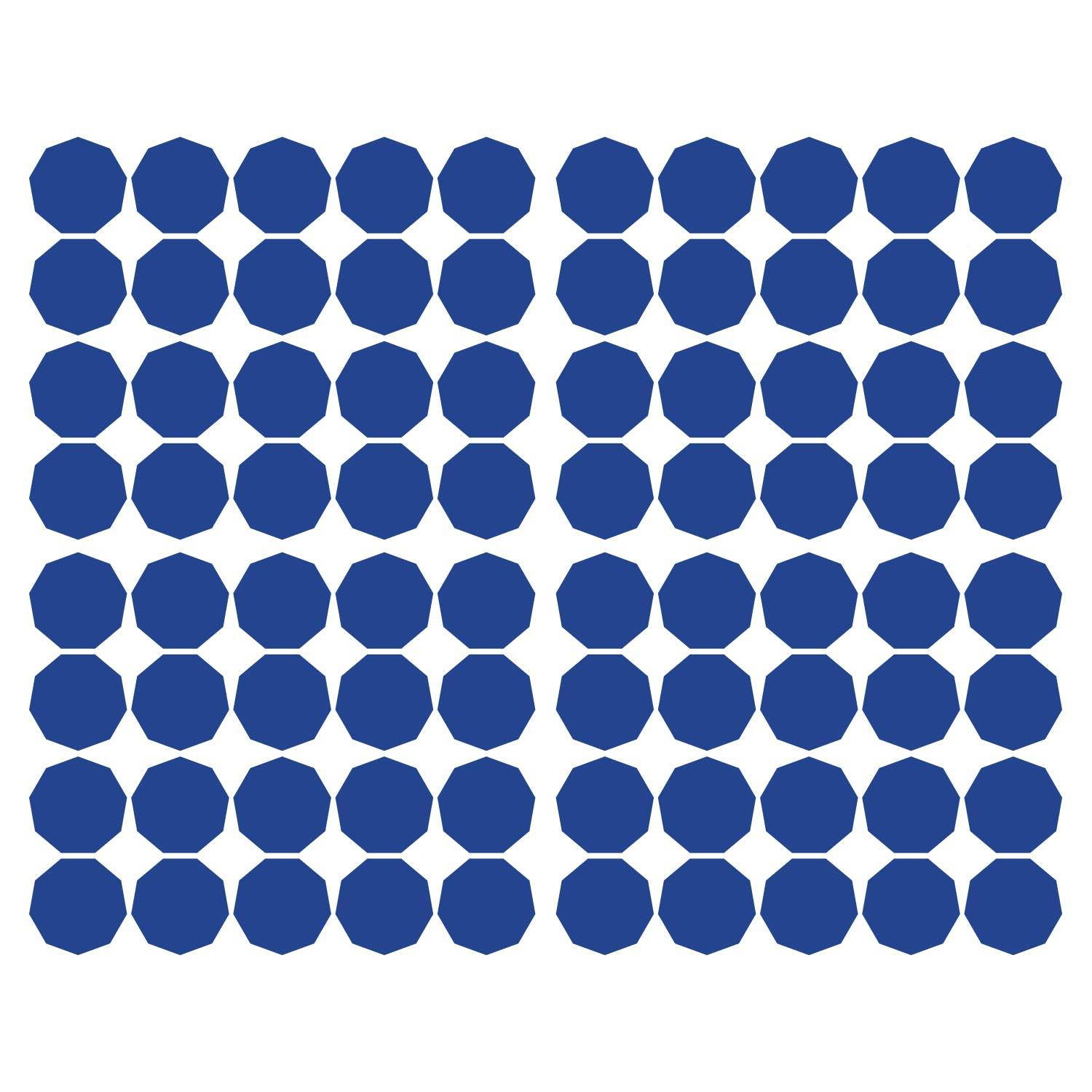 LiteMark 2 Inch Blue Nonagon Decals - Pack of 80