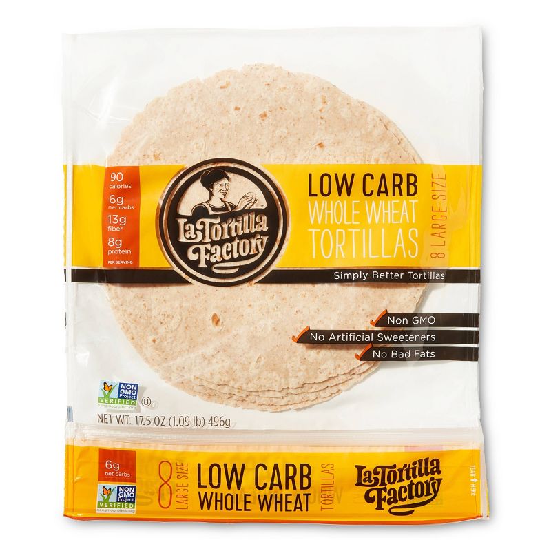 La Tortilla Factory Low Carb Whole Wheat Large - 17.5oz